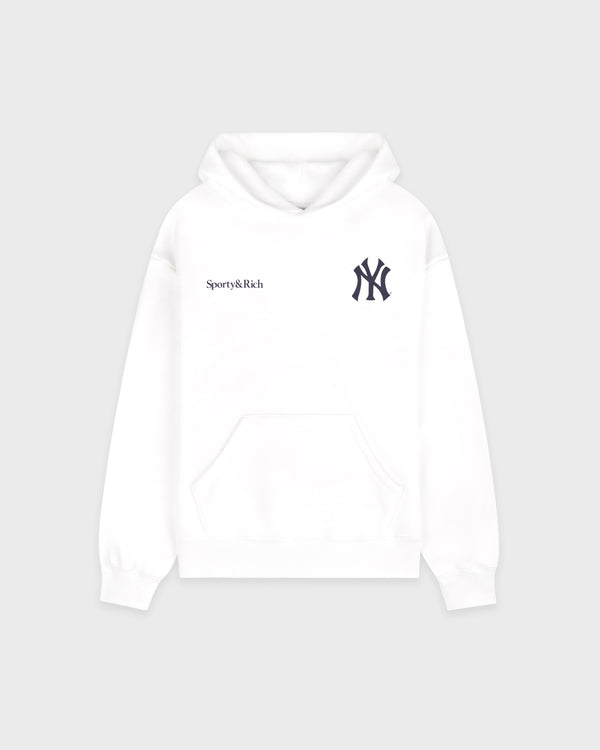 Yankees Curve Hoodie - White/Dark Navy