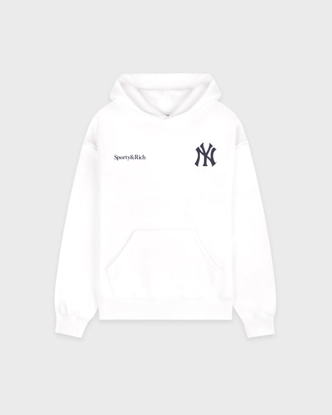 Yankees Curve Hoodie - White/Dark Navy