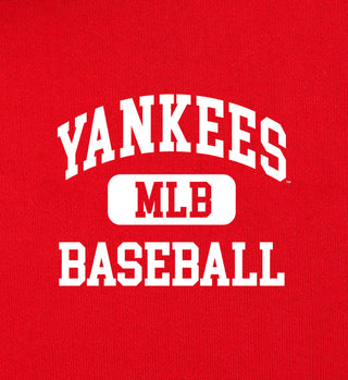 Red shirt with 'Yankees MLB Baseball' text in white and red