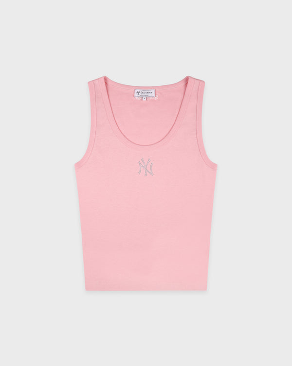 Yankees Krystal Cropped Tank - Candy/White