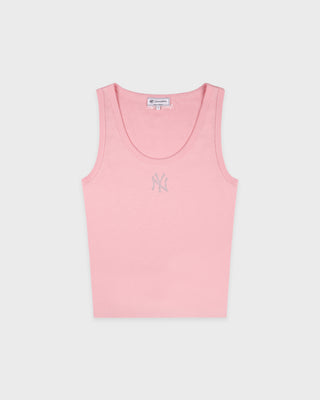 Yankees Krystal Cropped Tank - Candy/White