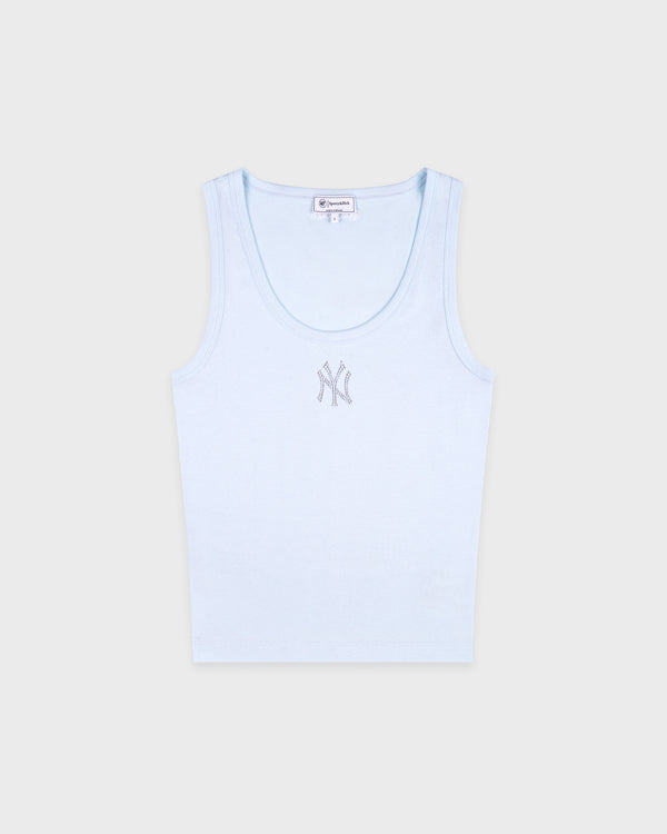 Yankees Krystal Cropped Tank - Ciel/White
