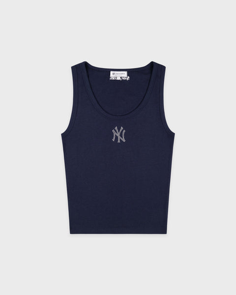 Yankees Krystal Cropped Tank - Dark Navy/White – Sporty & Rich