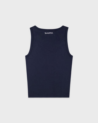 Navy tank top with 'Speery Kids' logo on a light gray background