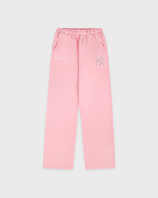 Yankees Krystal Wide Sweatpant - Candy/White
