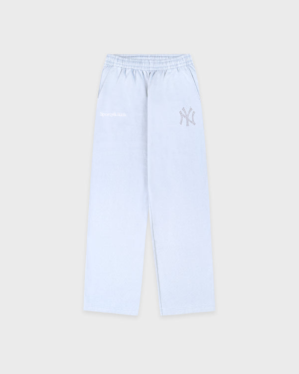 Yankees Krystal Wide Sweatpant - Ciel/White