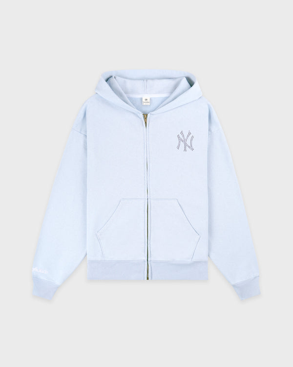 Yankees Krystal Zip Hoodie - Ciel/White