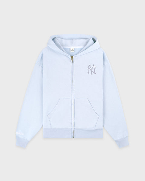 Yankees Krystal Zip Hoodie - Ciel/White