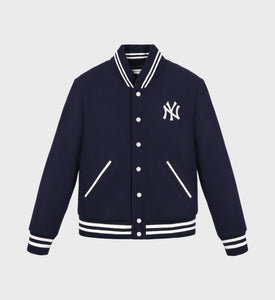 Yankees Serif Varsity Jacket - Navy/White