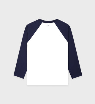 Yankees Serif Baseball Tee - White/Navy