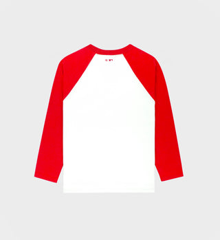 Yankees Serif Baseball Tee - White/Red