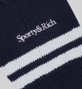 Yankees Serif Cableknit Sweater - Navy/White