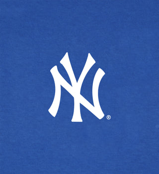 White New York Yankees logo on a blue background
