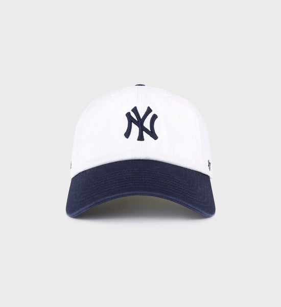 Yankees Serif Hat - White/Navy