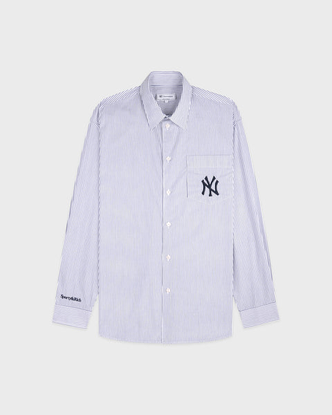 Yankees Serif Oversized Shirt - Navy Striped