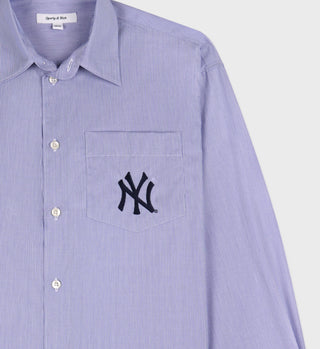 Yankees Serif Oversized Shirt - Blue Striped