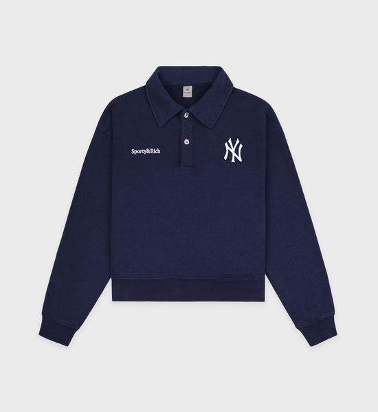 Yankees Serif Polo - Navy/White – Sporty & Rich