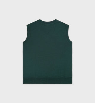 Yankees Serif V-Neck Vest - Forest/White