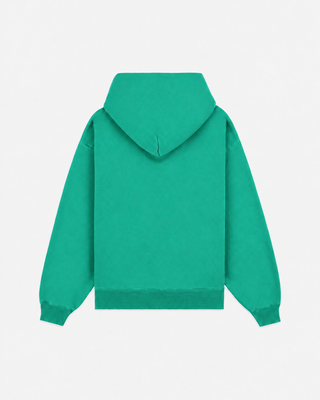 Bright green Eliana SRCC Zip Hoodie - Kelly featuring a white crest logo on the chest.