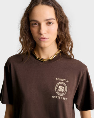 T-shirt Crest Seal 100th - Chocolat/Crème