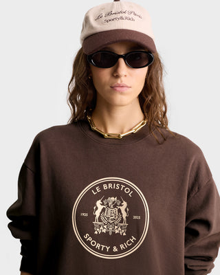 Bristol Crest 100th Crewneck - Chocolate/Cream