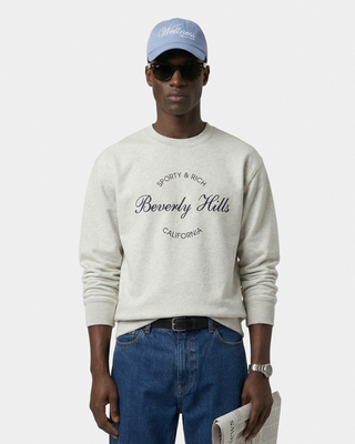 Beverly Script Crewneck - Heather Gray/Navy