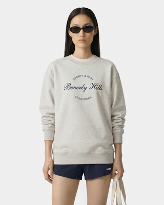 Beverly Script Crewneck - Heather Gray/Navy