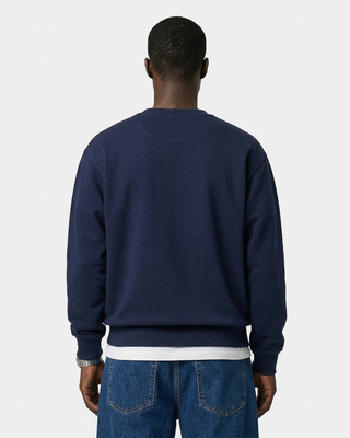Varsity Crest Crewneck - Navy/White