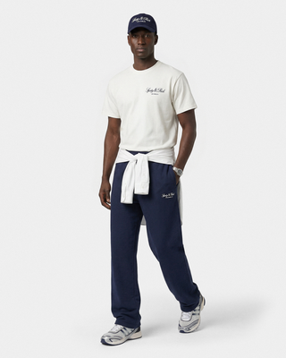 Vendome LA Embroidered Wide Sweatpant - Navy/White