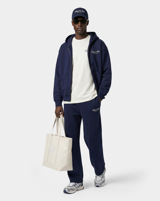 Vendome LA Embroidered Zip Hoodie - Navy/White