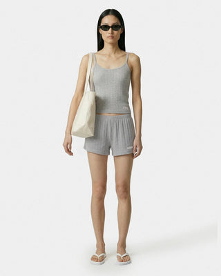 Signature Logo Pointelle Short - Heather Gray