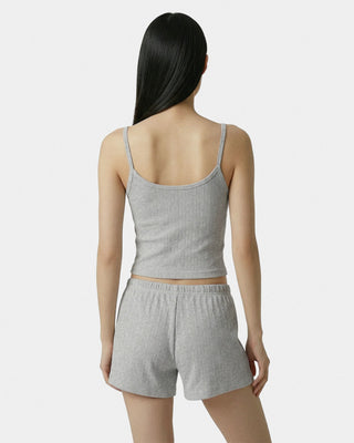 Signature Logo Pointelle Short - Heather Gray
