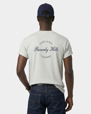 Beverly Script T-Shirt - Heather Gray/Navy