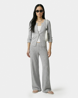 Signature Logo Pointelle Trousers - Heather Gray