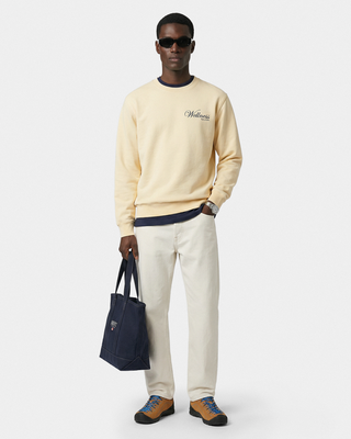 Avenue Crewneck - Almond/Navy