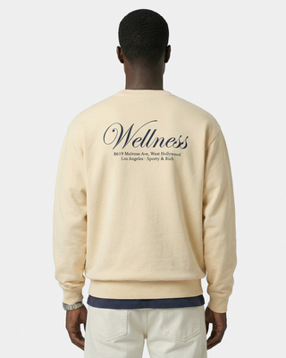 Avenue Crewneck - Almond/Navy