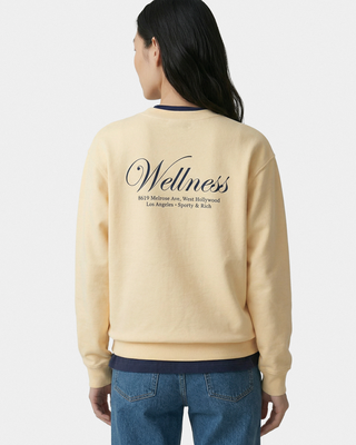 Avenue Crewneck - Almond/Navy