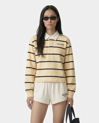 Serif Logo Rugby Polo - Almond/Navy