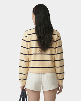 Serif Logo Rugby Polo - Almond/Navy