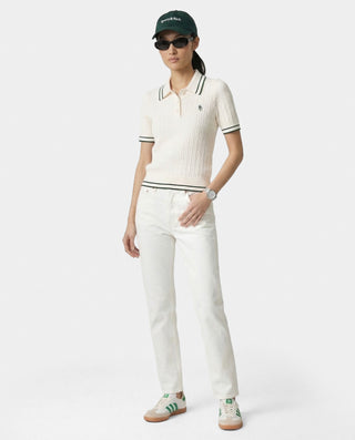 SRC Mini Cable Polo - Ecru/Forest