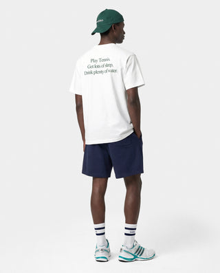 Serif Logo Gym Short - Navy/White