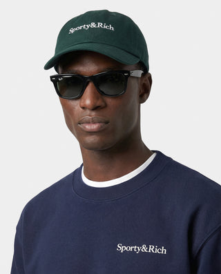 Serif Logo Hat - Forest/White