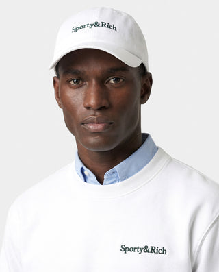 Serif Logo Hat - White/Forest