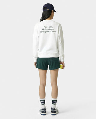 Play Tennis Crewneck - White/Forest