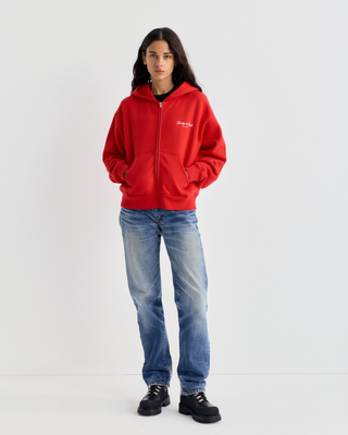 Red Eliana Signature NY Zip Hoodie - Rosso with a small white logo on the chest.