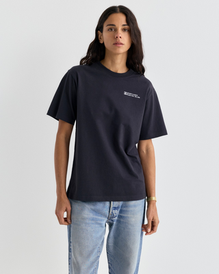 Black Cameron Art Tshirt with a small logo on the left chest that reads Good Health Starts Here.