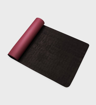 Runner Script Yoga Mat - Maroon/White