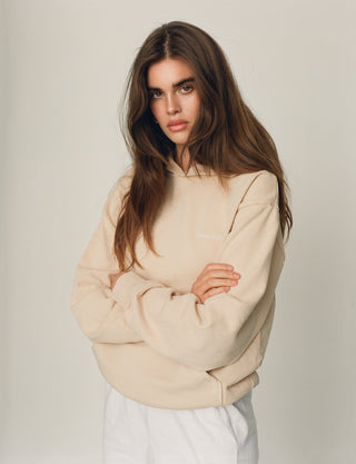 Classic Logo Hoodie- Beige