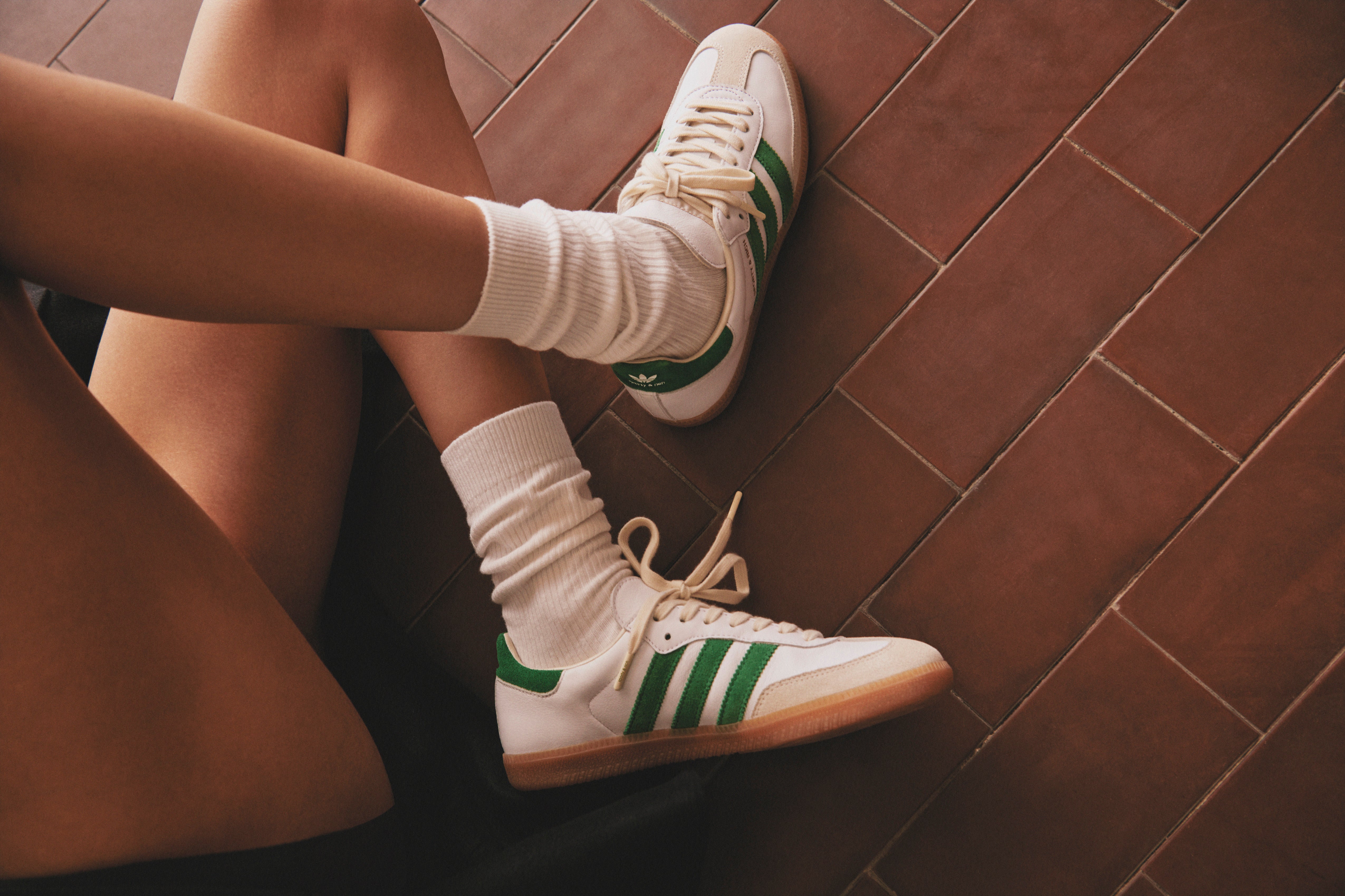 adidas gazelle silver green womens ADIDAS SAMBA ADV - WHITE/GREEN GY6940 main image 0