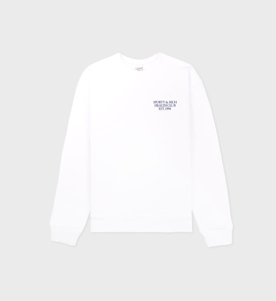 94 Health Club Crewneck - White/Navy